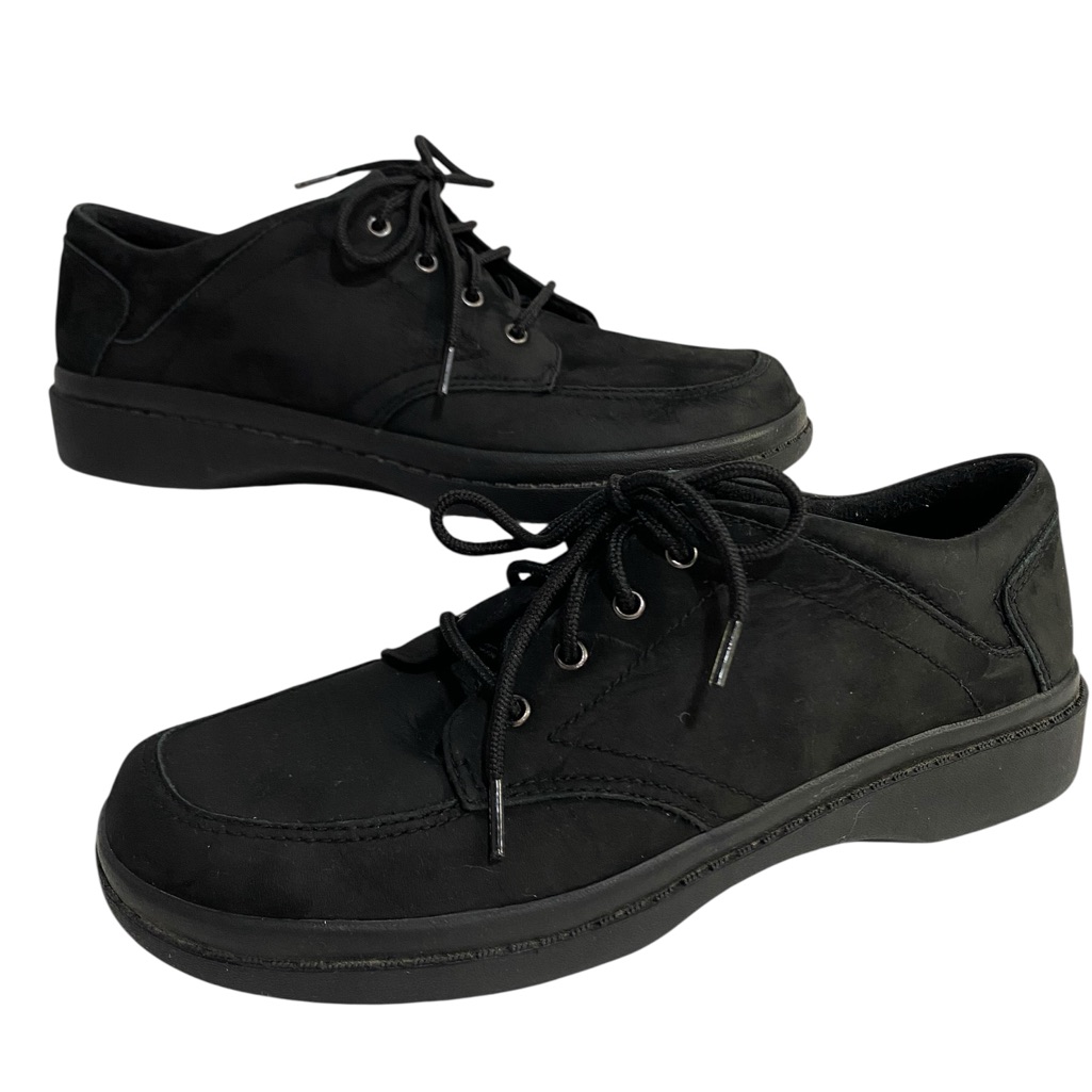 Easy Spirit Women's Black Lace-Up Casual Sneakers Size 8.5 Faux Suede Comfort